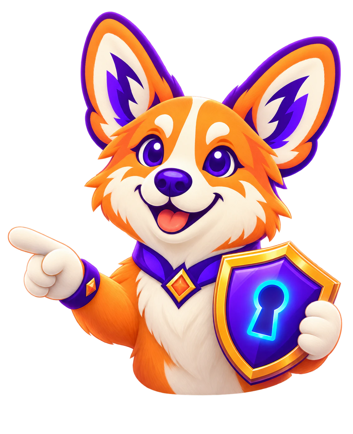 CorgiBet security guide holding a shield